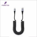FoneTex Uitrekbaar Geweven Oplaakabel & Datakabel USB-C naar 8-pin 60W FT-C23