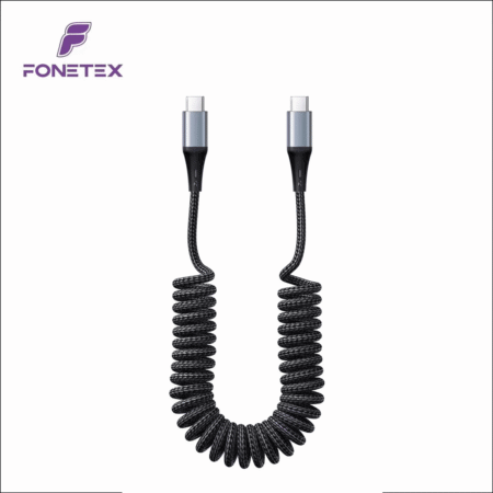 FoneTex Uitrekbaar Geweven Oplaakabel & Datakabel USB-C naar USB-C - 60W FT-C22