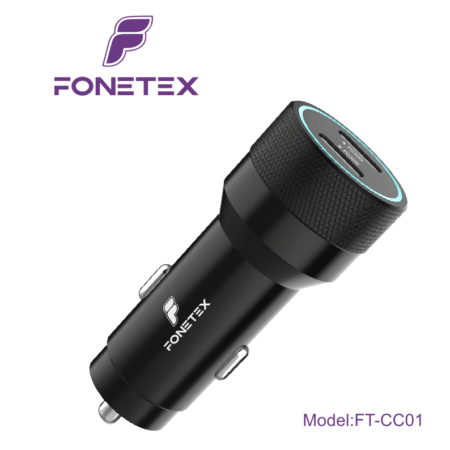 FoneTex Auto Oplader 60W - Double USB-C - FT-CC01