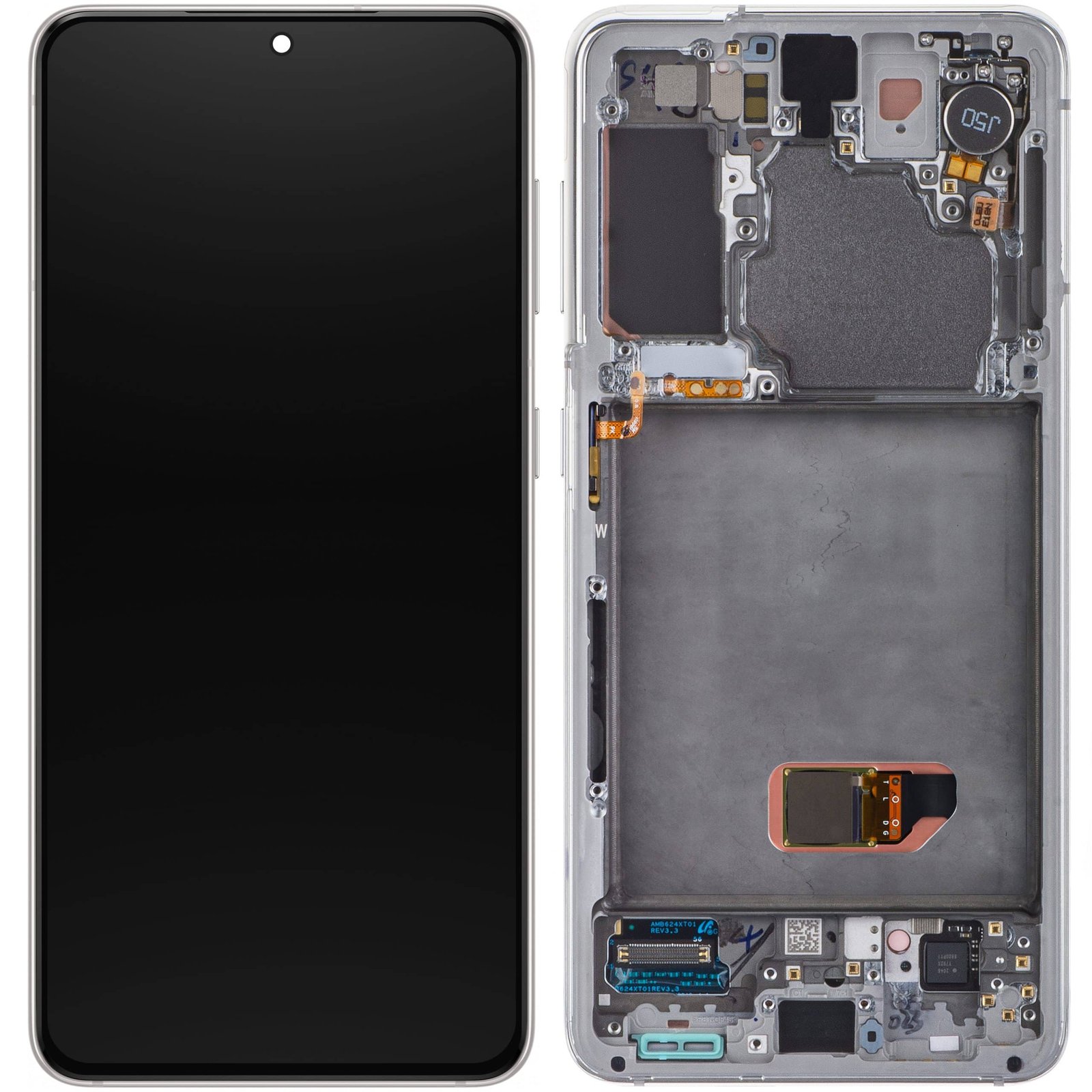 Samsung Galaxy S21 5G (G991B) (GH82-27256C) Display Complete (No Front Camera) - Phantom White