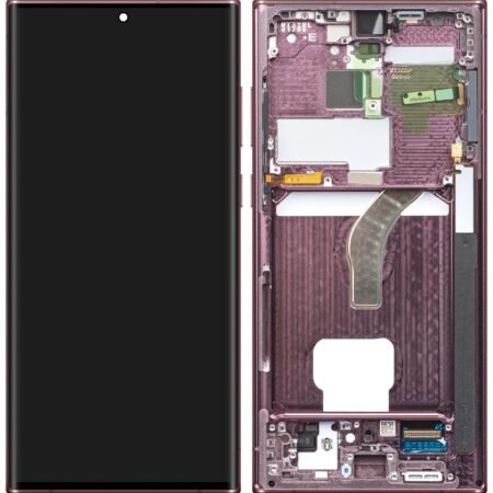 Samsung Galaxy S22 Ultra 5G (S908B) GH82-27488B / GH82-27489B Display Complete - Burgundy (Purple / Pink)